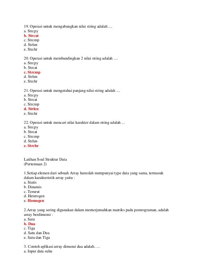Soal Dan Jawaban Uts Struktur Data Semester 2 Bsi Berbagi Struktur