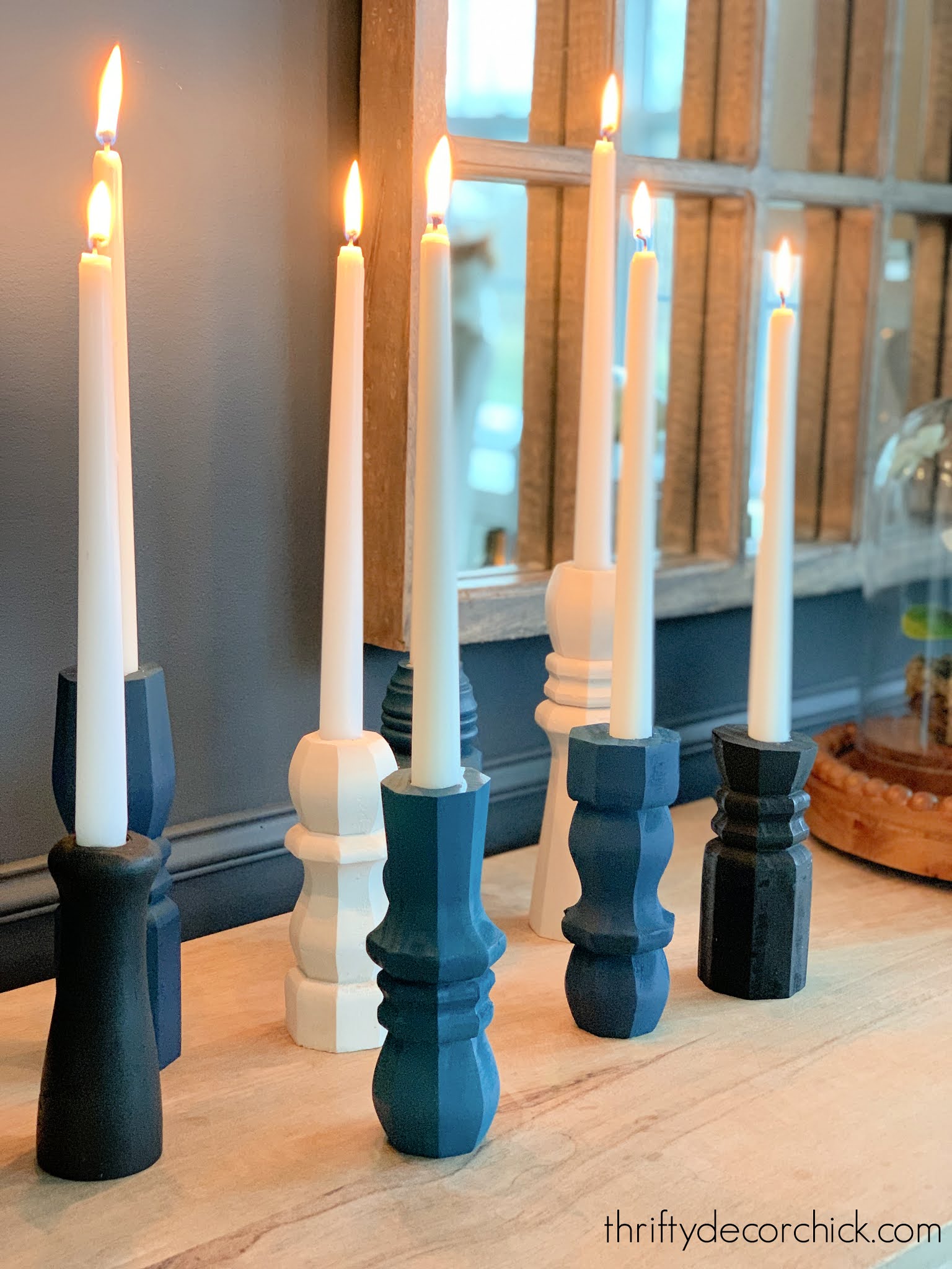 How to Make DIY Table Leg Candlesticks Thrifty Decor Chick Thrifty