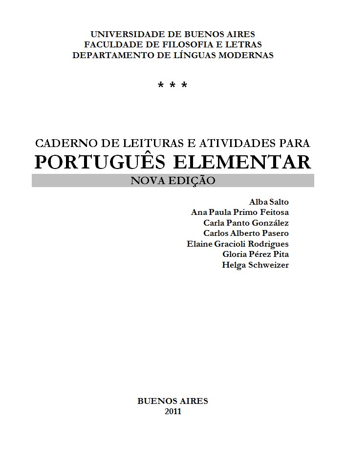 Caderno de Leituras a Atividades para Português Elementar