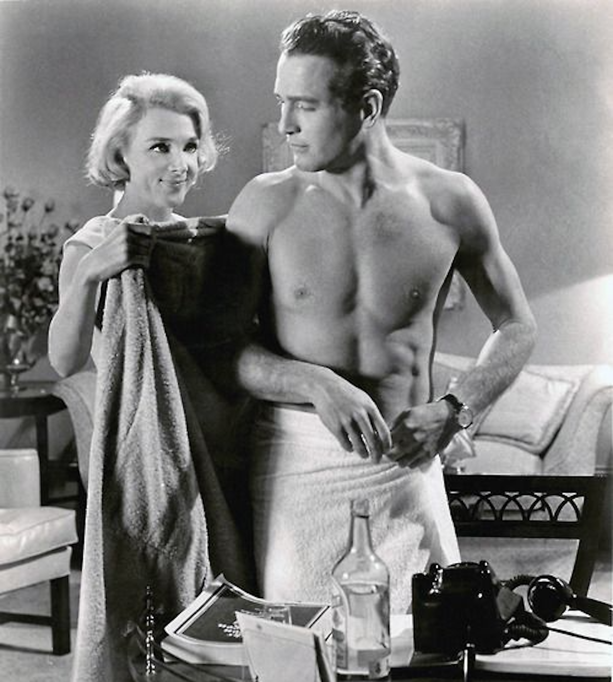 It's still Paul Newman being saucy while implying stripping naked! 