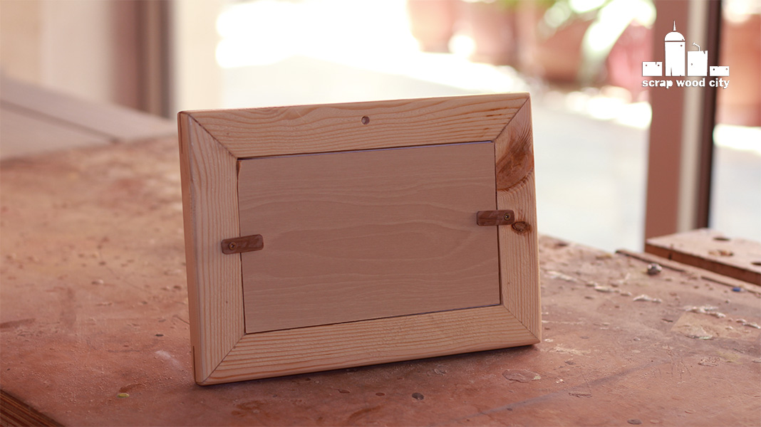 scrap wood city DIY picture frame on the table saw