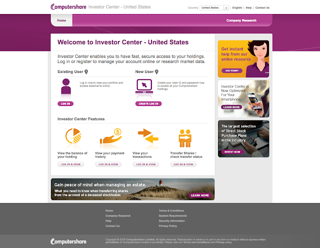 Computershare社のサイト