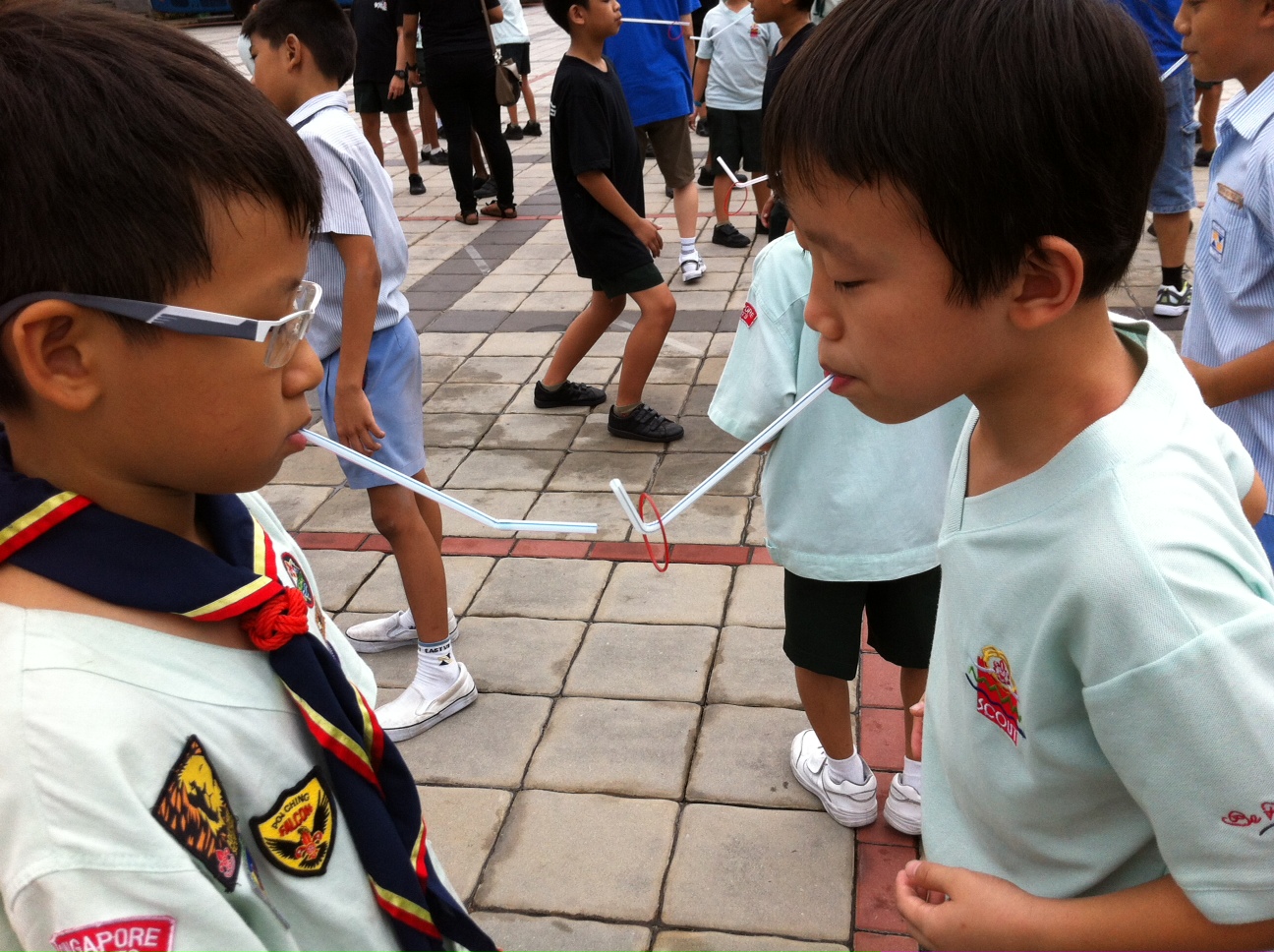 Home of the Poi Ching Falcon Passing rubber band w straw in mouth