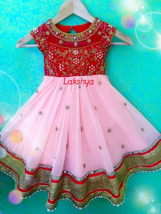 Baby Pink and Red Frock