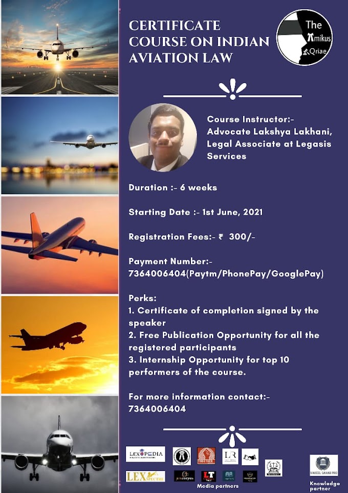  CERTIFICATE COURSE ON INDIAN AVIATION LAWS