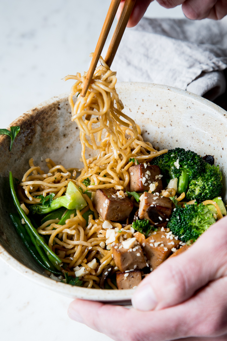 Tofu Yakisoba with Broccoli and Snow Peas The Flourishing Foodie