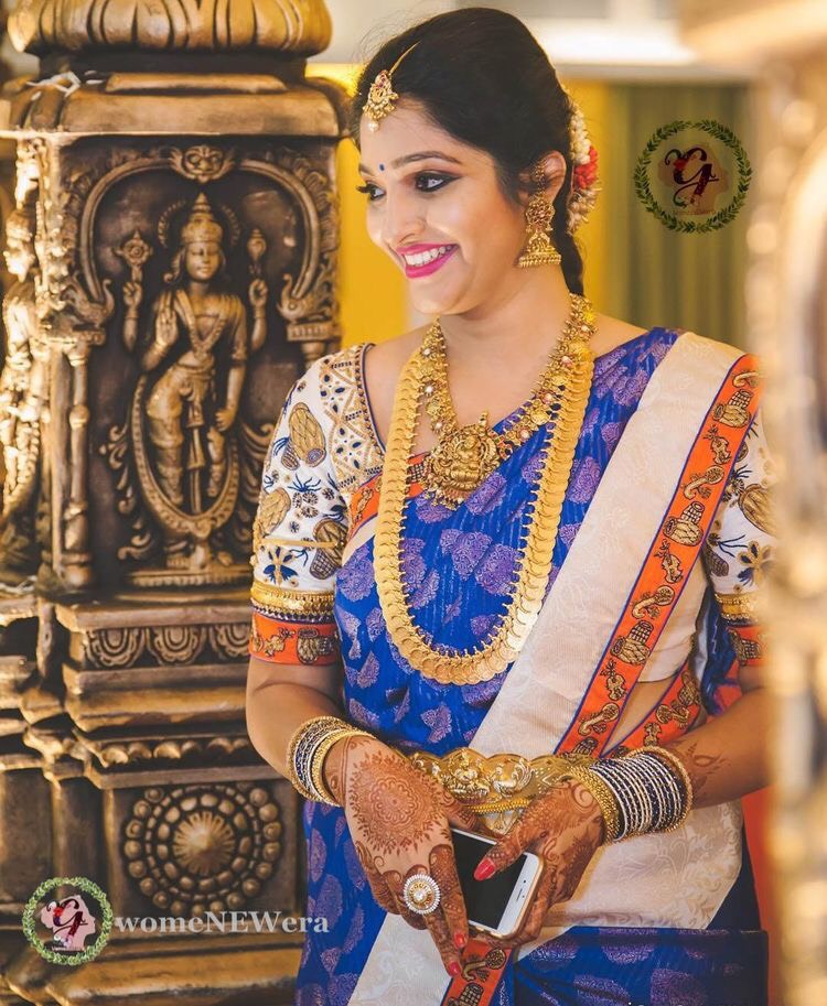 Pretty Bride In Kasulaperu Laxmi Mango Necklace Jewellery Designs 
