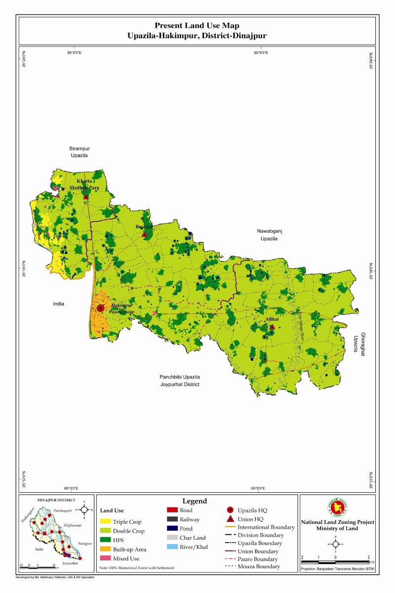 Hakimpur Upazila Mouza Map Dinajpur District Bangladesh