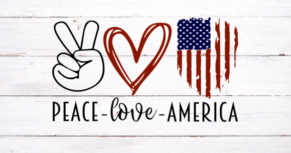 Download Peace Love America Cut File Graphic PSD Mockup Templates