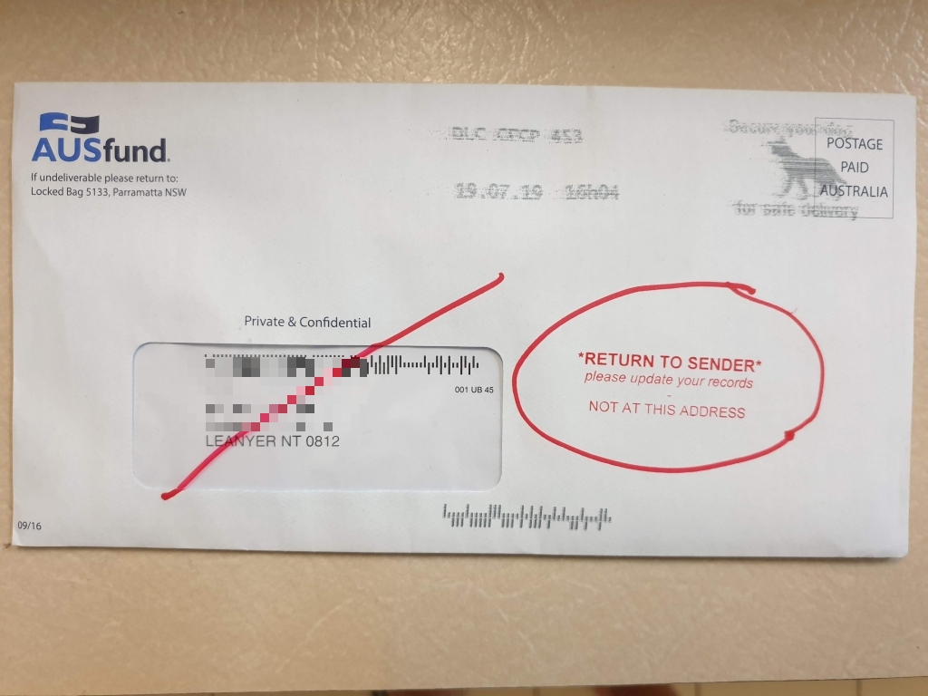 Repeated "Return To Sender" from Locked Bag 5133 Parramatta NSW Not