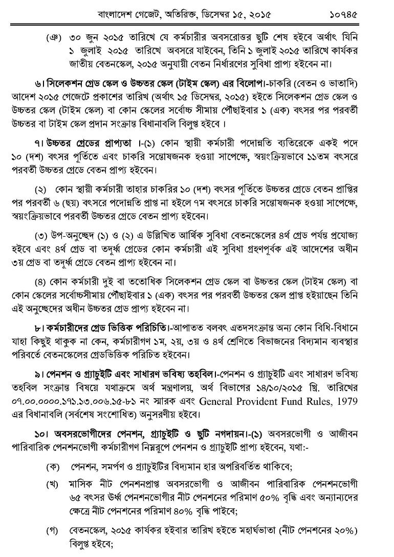 National Pay Scale 2015: বেতন স্কেল ২০১৫