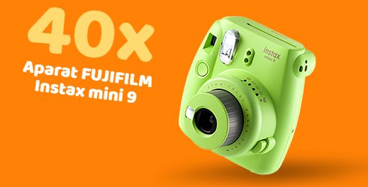 Wygraj aparat aparat Instax Mini 9 Ice Blue wraz z podwójnym wkładem oraz zestawem Instax Shacolla Mini Konkurs