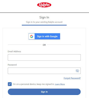 Sign in to your Ralphs account