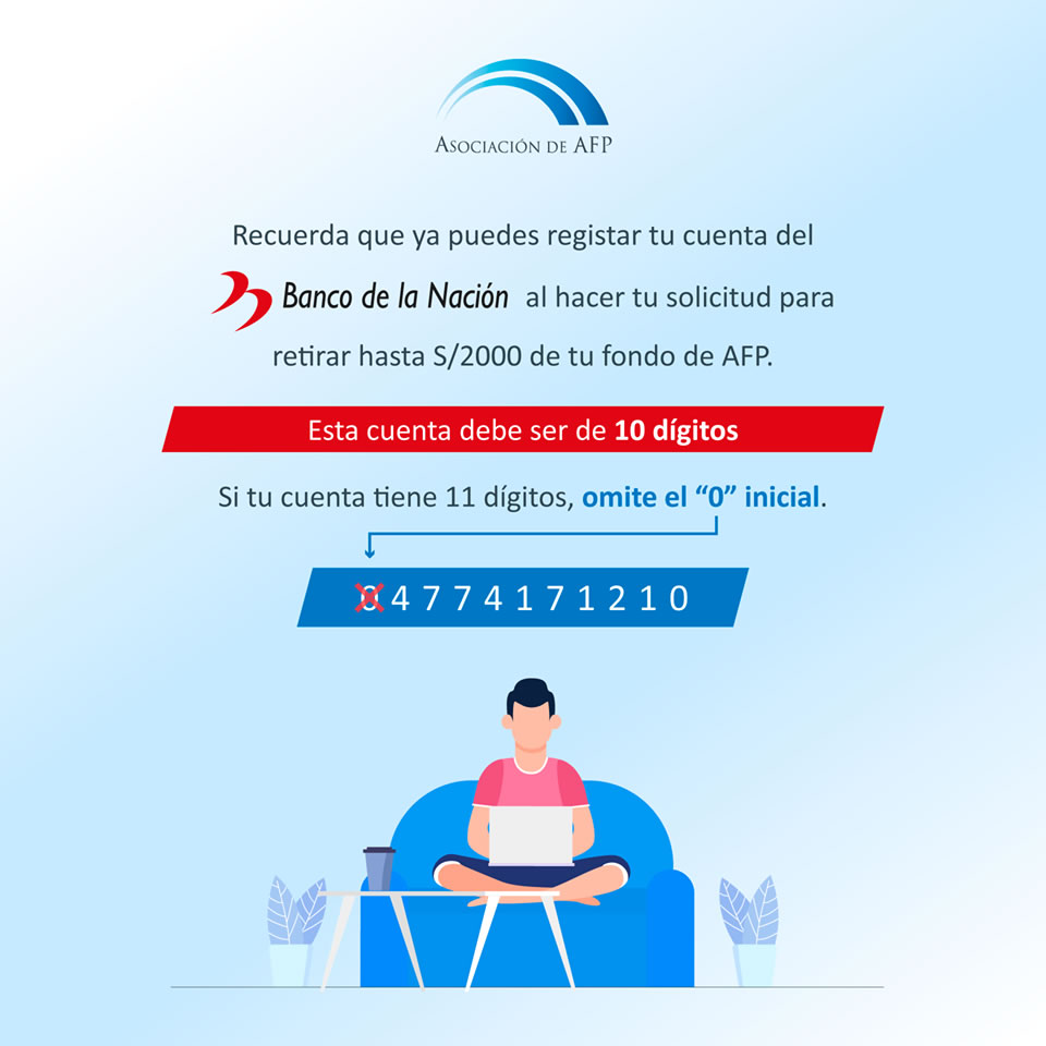 Retiro de AFP Ya Puedes Registrar tu Cuenta del Banco de la Nación