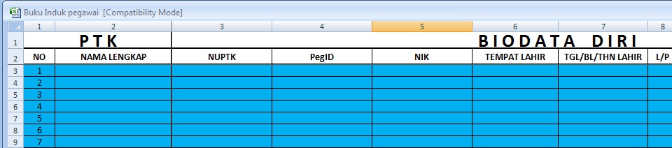 Contoh Buku Induk Siswa dan PTK DOCUMENT guruid