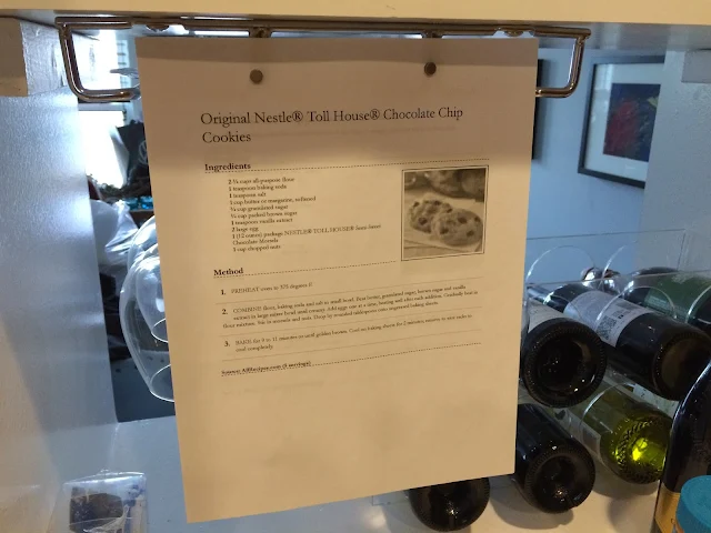 wine glass rack as recipe holder