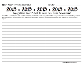 2013 New Year Resolution Activity - Creative Writing Activities www.traceeorman.com