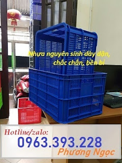 Sọt nhựa đựng nông sản HS004, sọt cao 31cm, sóng nhựa công nghiệp 3T1