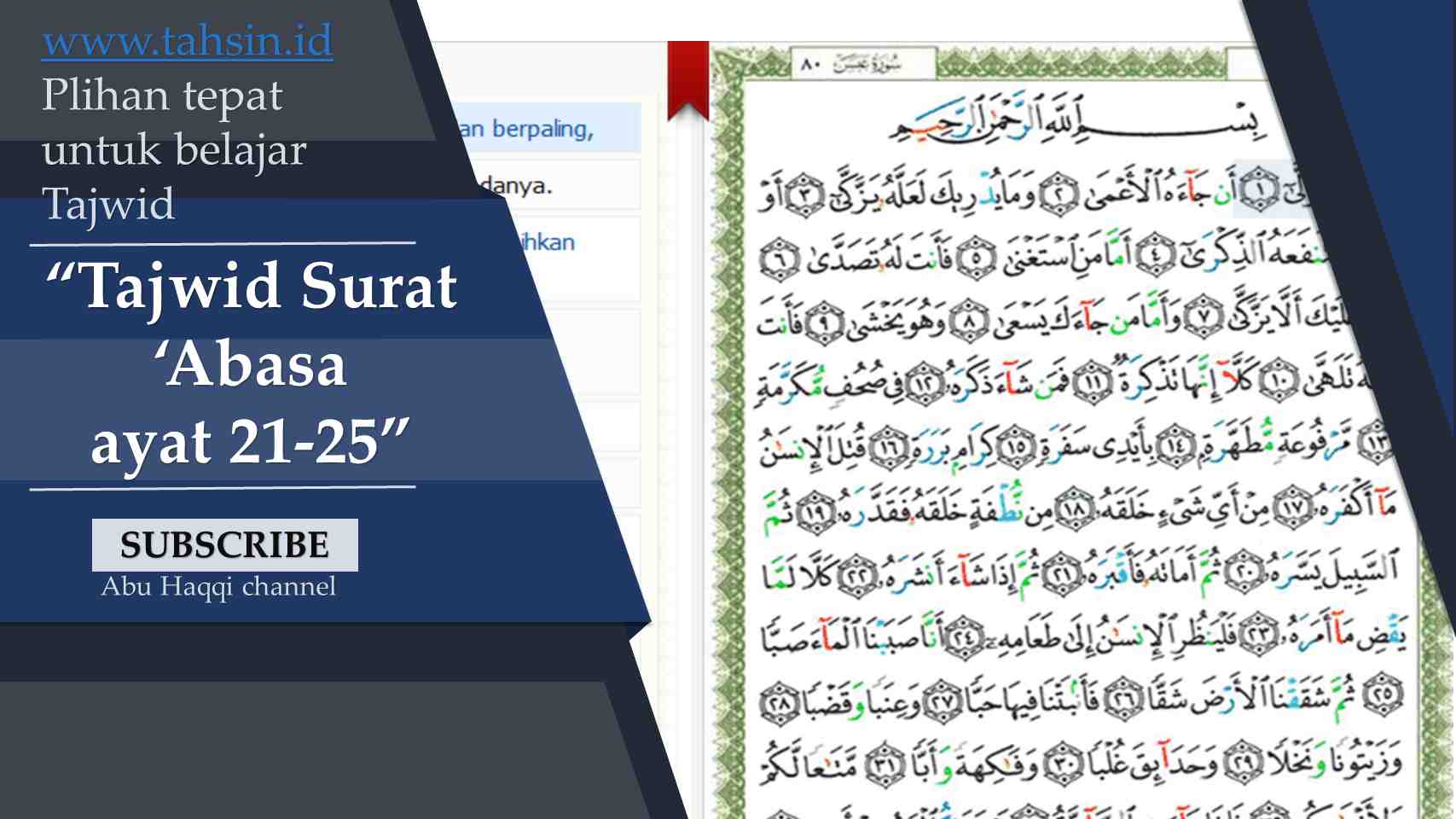 √Tajwid surat �Abasa ayat 2125 paling mudah untuk dipelajari