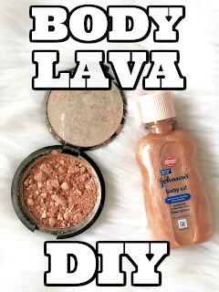 Body lava baby oil dupe, diy body illuminator, diy summer glowy skin, fenty body lava dupe, who needs clothes dupe