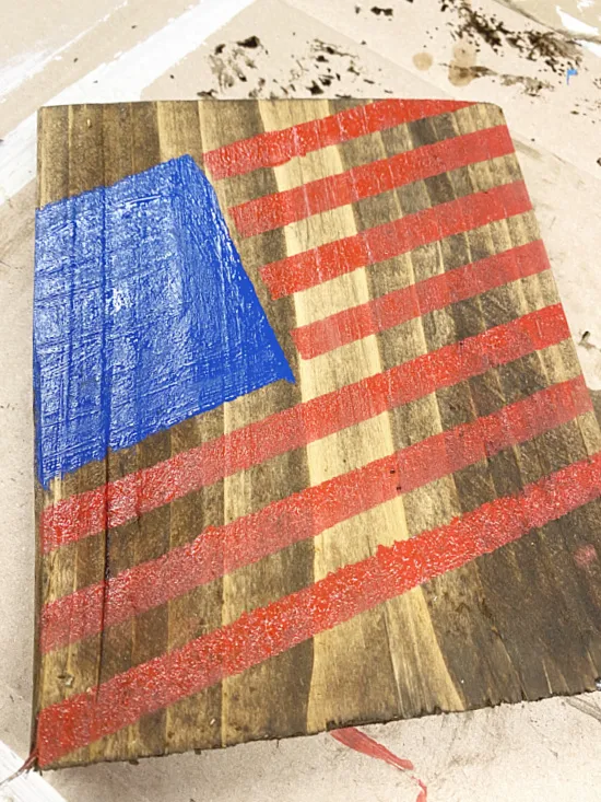 stenciled American flag