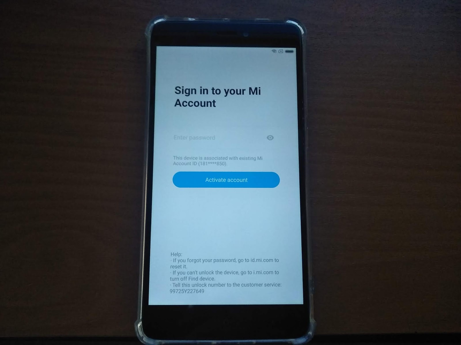 Redmi 6 Mi Account Unlock