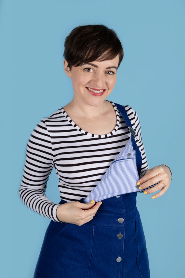 Tilly's classic denim Bobbi pinafore - sewing pattern by Tilly and the Buttons