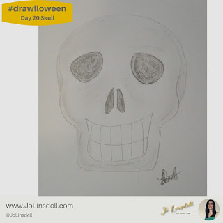 #drawllowe day 20 skull #drawing #challenge