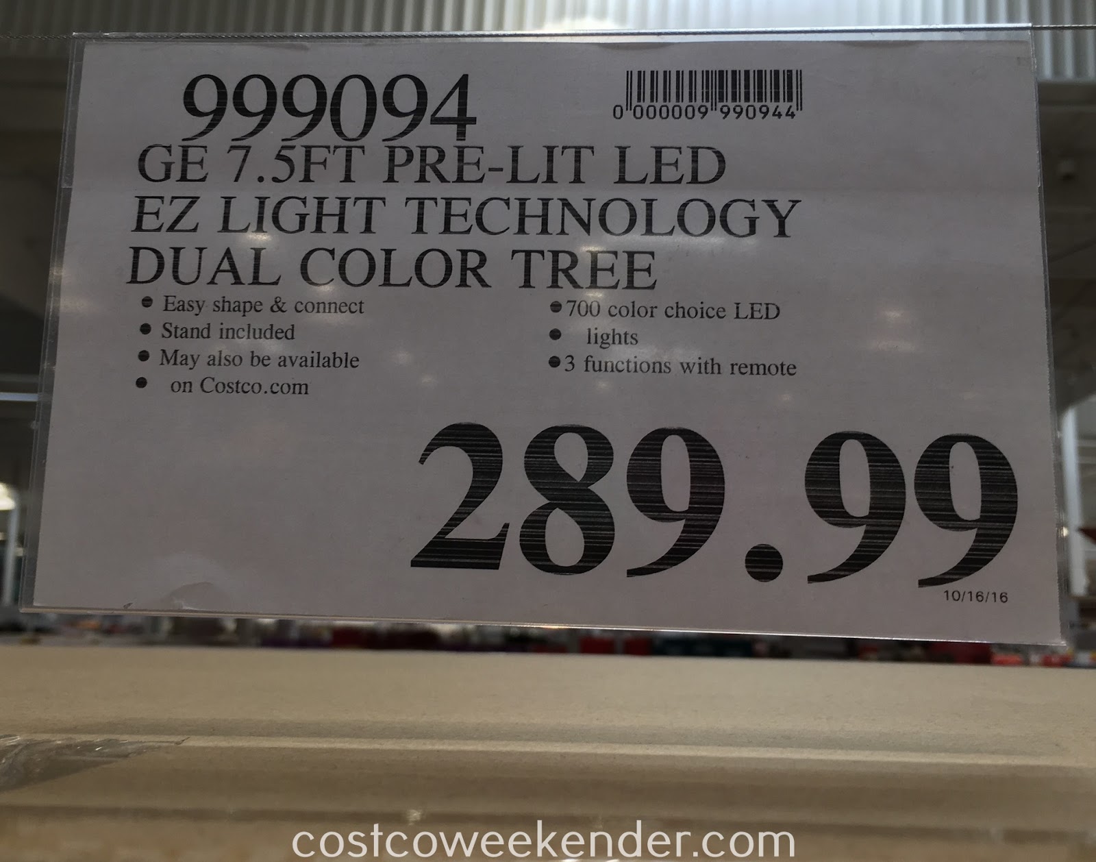 GE 7.5ft Pre-lit LED Just Cut Aspen Fir Artificial Christmas Tree | Costco Weekender