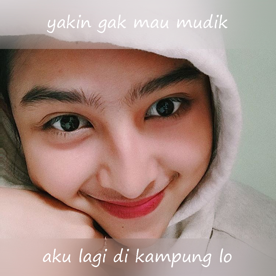 Meme Lucu cewek cantik ngajakin mudik 