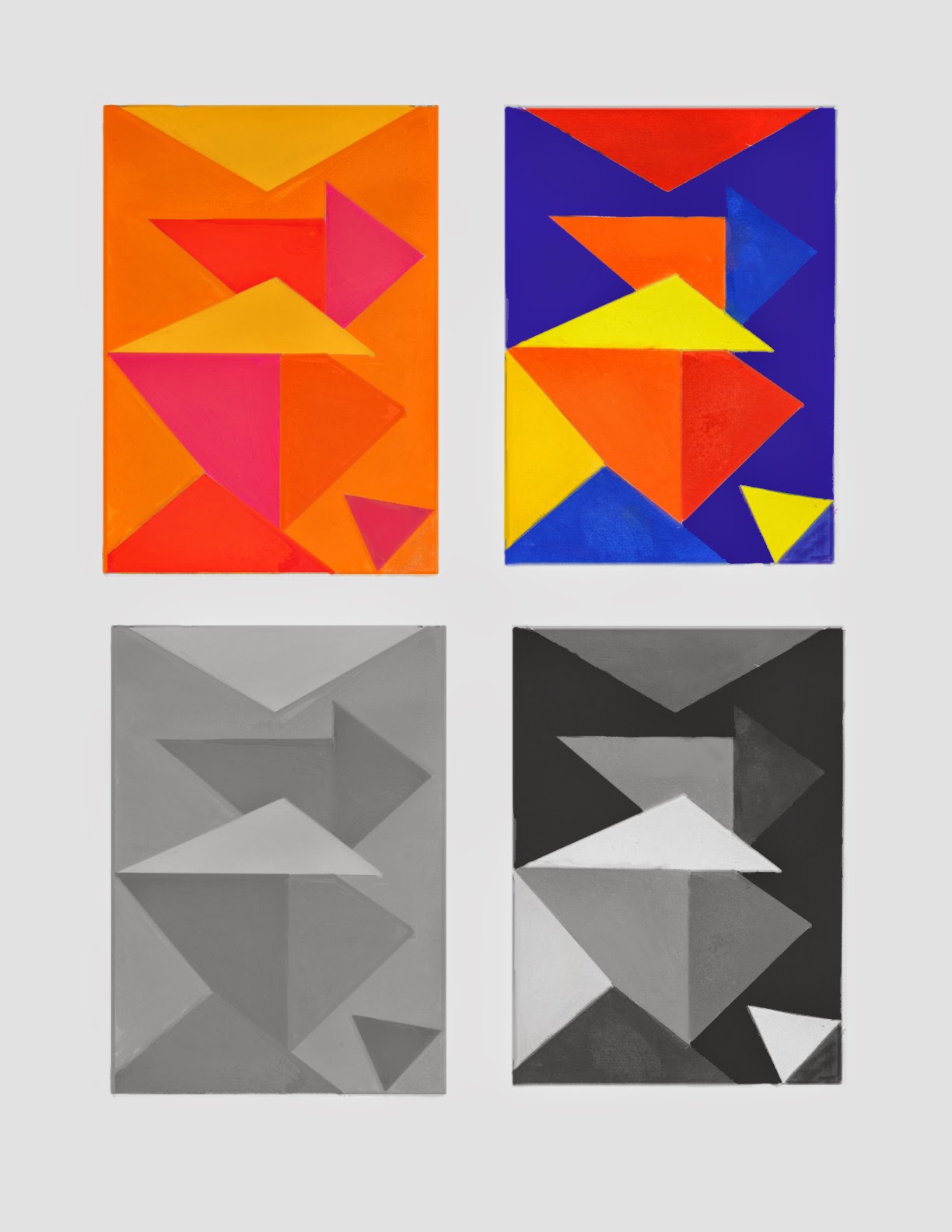 Design Value Range Color Studies in Muted, Prismatic and Mixed Saturation
