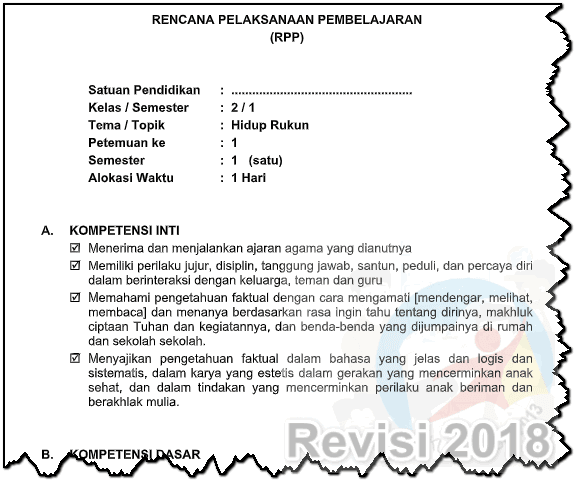RPP Kelas 2 Tahun 20192020 Kurikulum 2013 Revisi 2018 RPP Kelas 2 Tahun 20192020 Kurikulum 2013 Revisi 2018