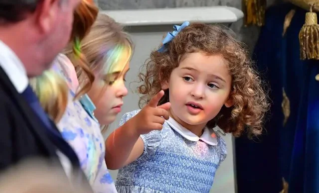 Princess Madeleine wore a cornflower-print dress by Zimmermann.  Princess Sofia, Princess Estelle, Princess Leonore, Princess Adrienne