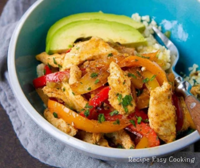 Chicken Fajitas Cauliflower Rice Bowl Recipe