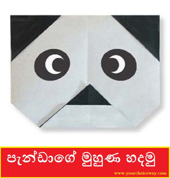 පැන්ඩාගේ මුහුණ හදමු (Origami Panda(Face)) - Your Choice Way