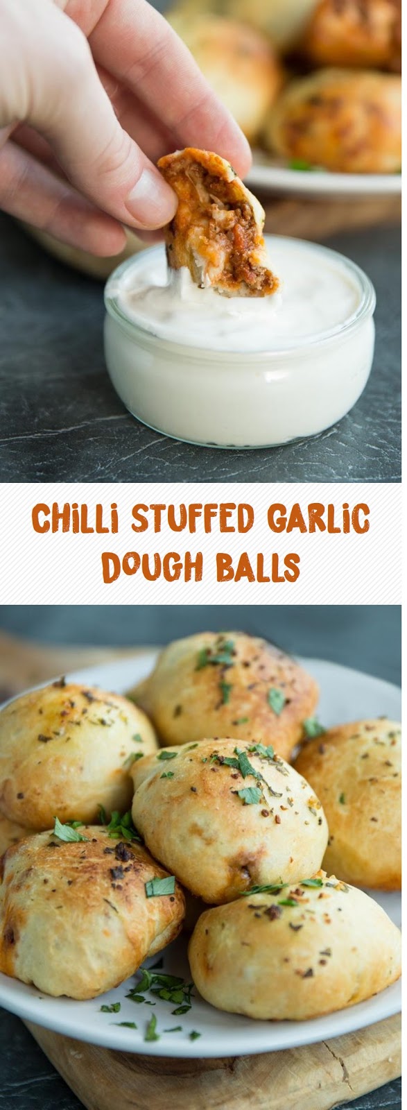Chilli Stuffed Garlic Dough Balls
