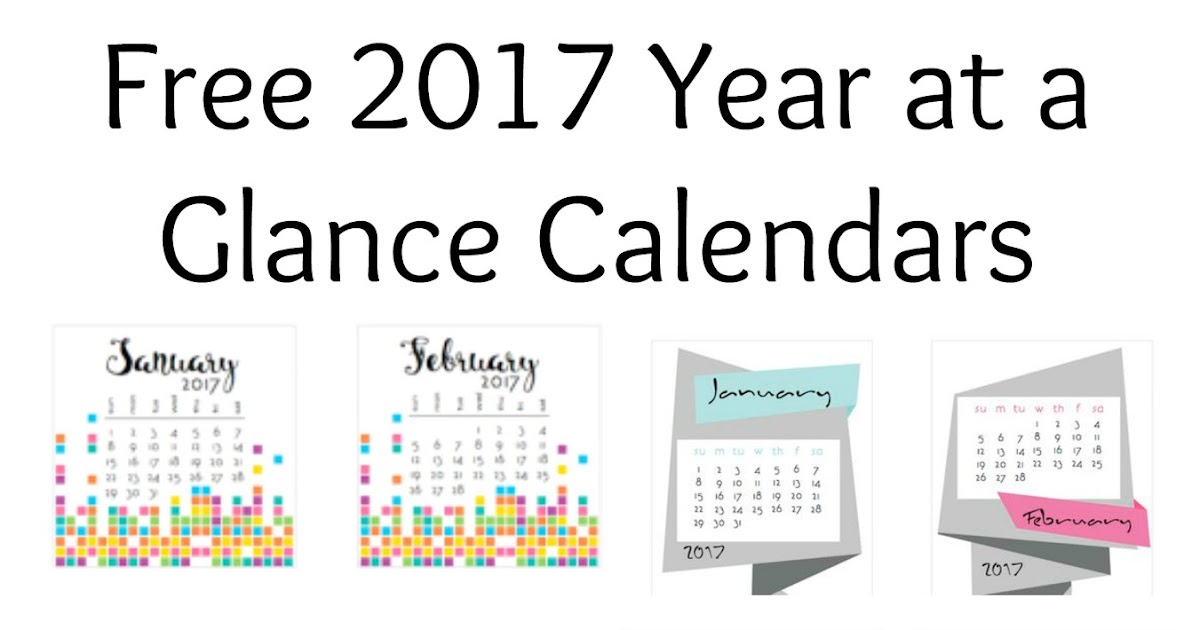 printable year at a glance calendar