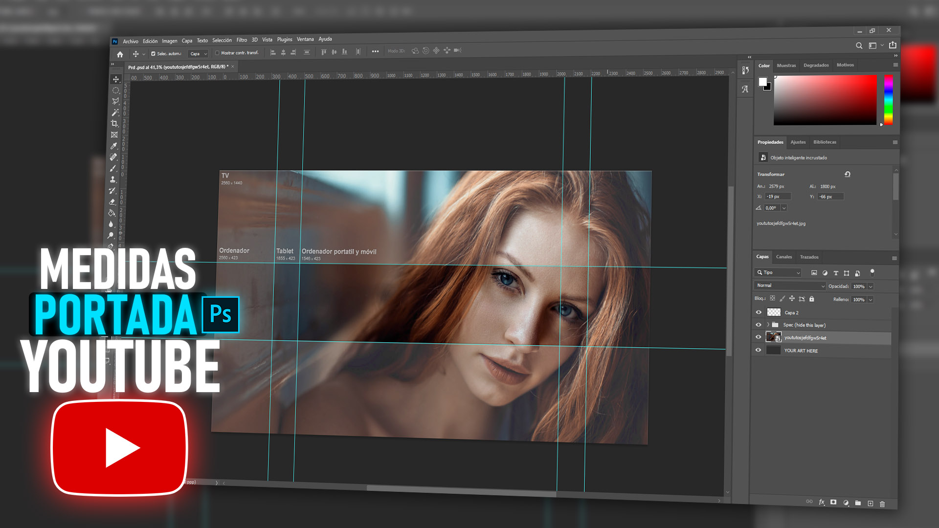 Descargar Medidas Portada Youtube 2023 Plantilla