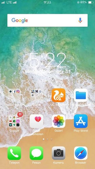 Tema iPhone untuk Oppo (ColorOS & iOS) Tembus Akar - beach