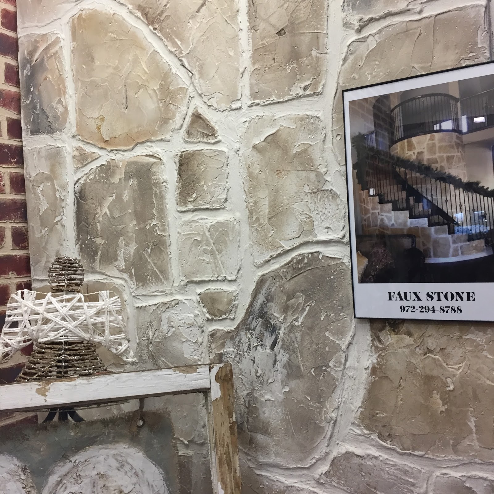 At Rivercrest Cottage: Faux Stone Walls