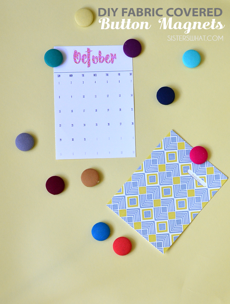 DIY Fabric Covered Button Magnets No Sew with scrap fabric