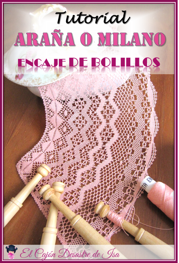 imagen para pinnear tutorial de encaje de bolillos: cómo hacer una araña o milano