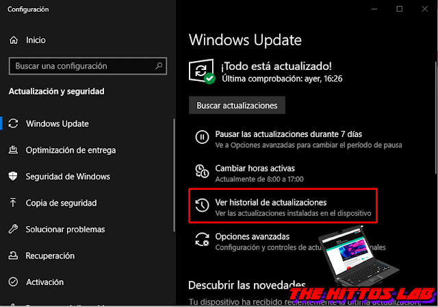 Windows Update historial de actualizaciones