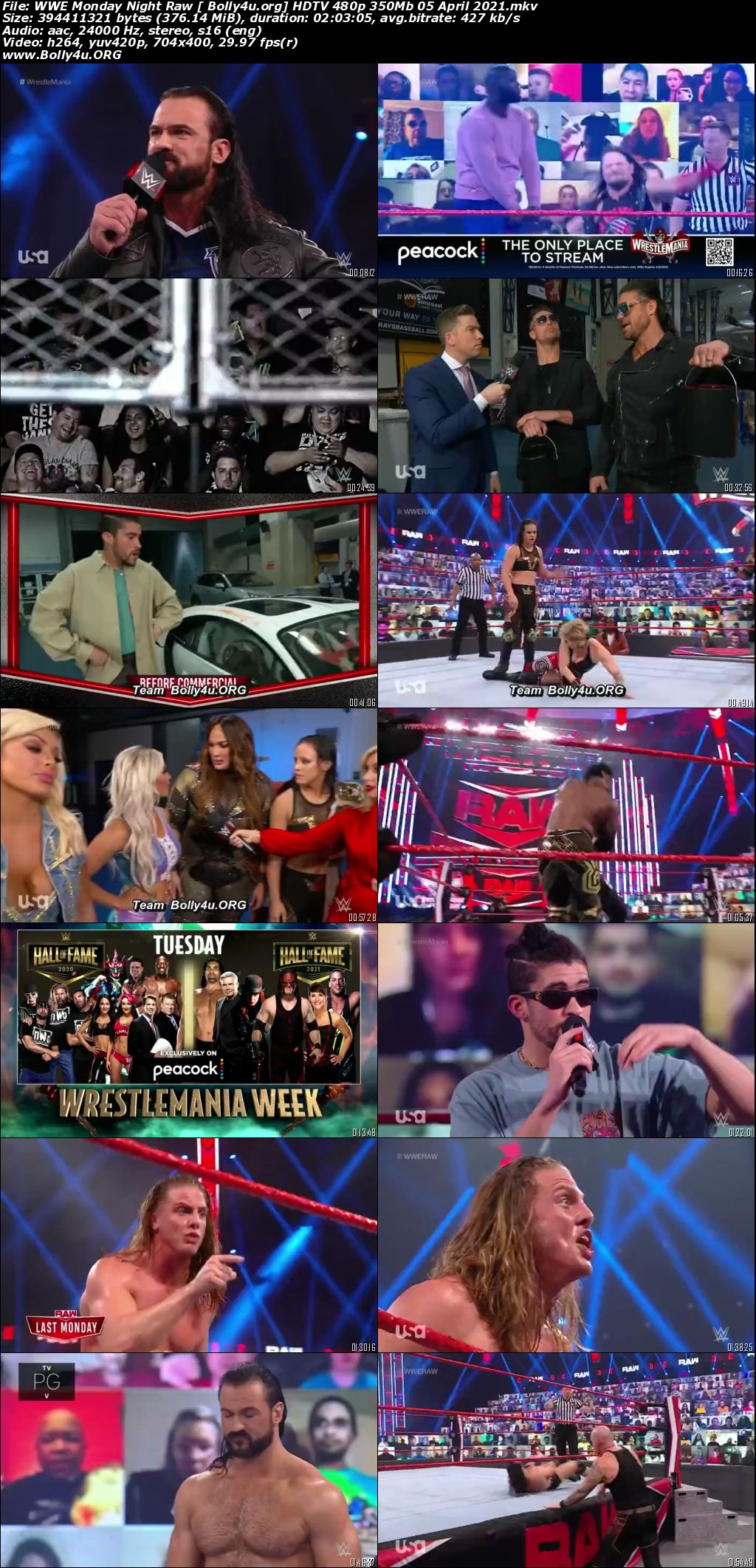 WWE Monday Night Raw HDTV 480p 350Mb 05 April 2021 Download