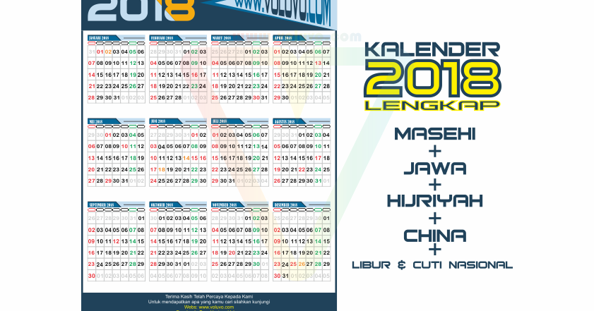 Kalender 2018 (Masehi + Hijriyah + Jawa + China + Libur Kalender 2018 (Masehi + Hijriyah + Jawa + China + Libur
