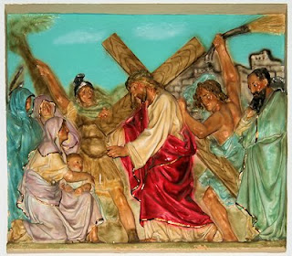Jesus bearing His cross - relief