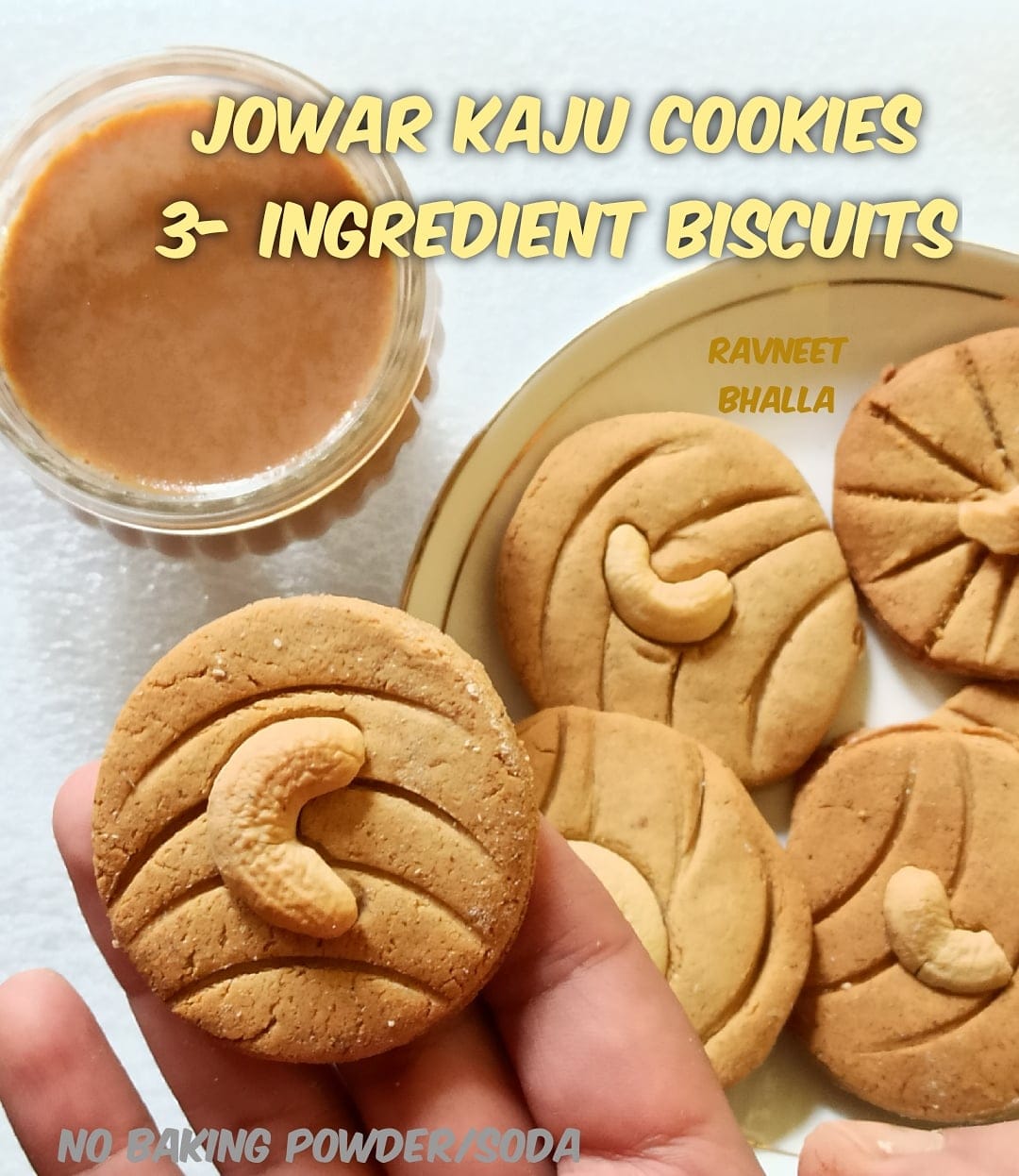 Baking With Jowar Flour Cookies [ 3Ingredient GlutenFree Biscuits