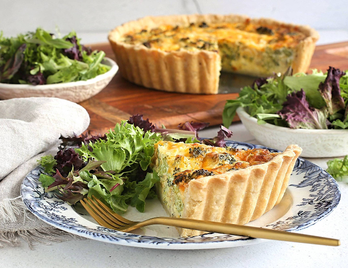 Hungry Couple Deep Dish Broccoli Cheddar Quiche