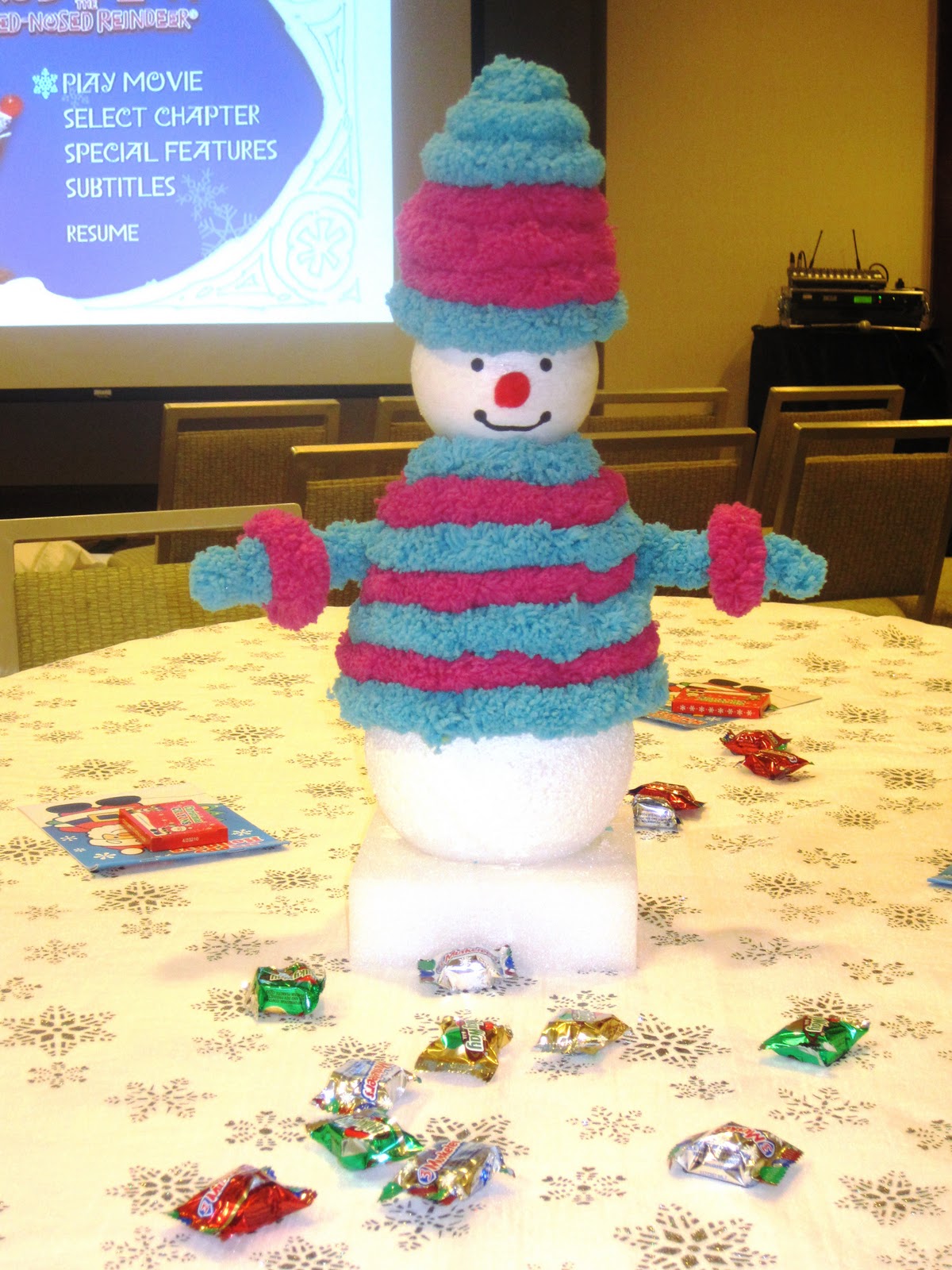 PinsterSisters: Snowman Centerpiece