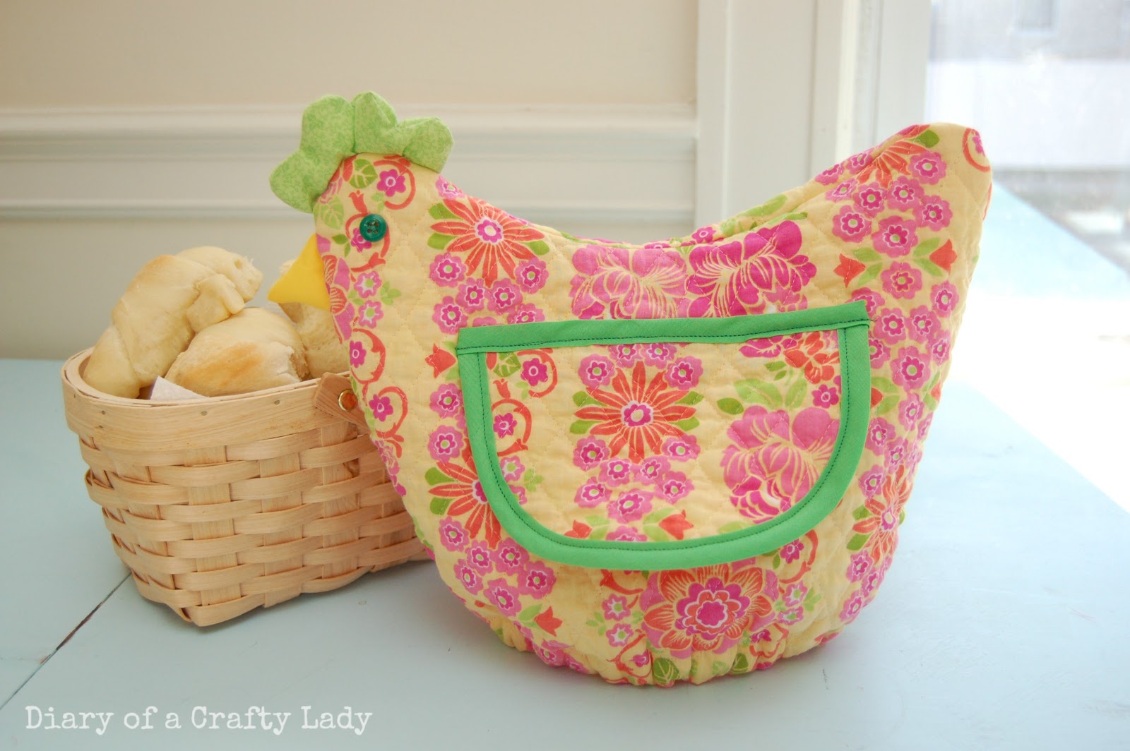 Diary of a Crafty Lady Chicken Roll Holder Basket Cover